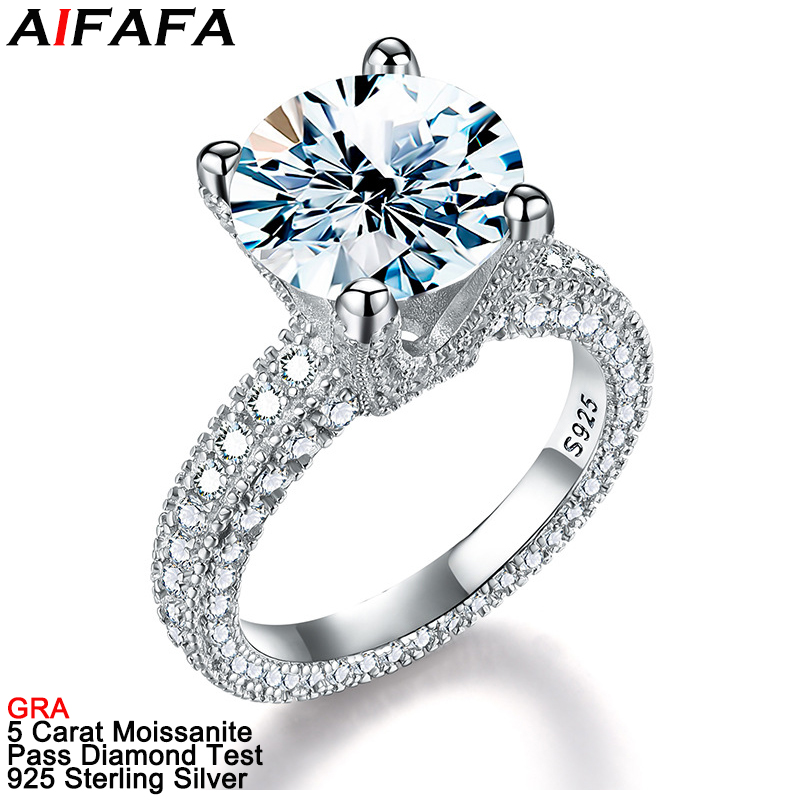 Moissanite Ring - 5 Carat Real Moissanite Diamond Rings
