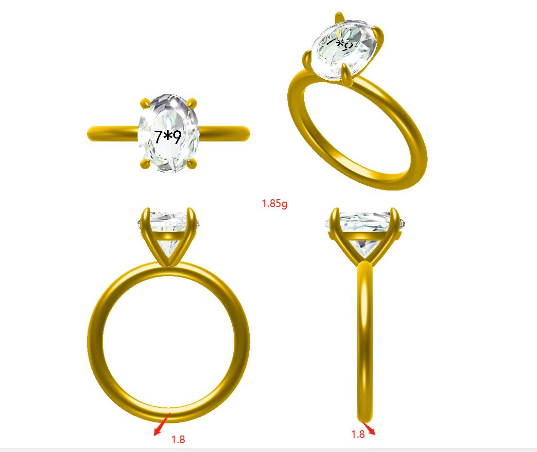Moissanite Ring - Smyoue Customized products Customized products Customized