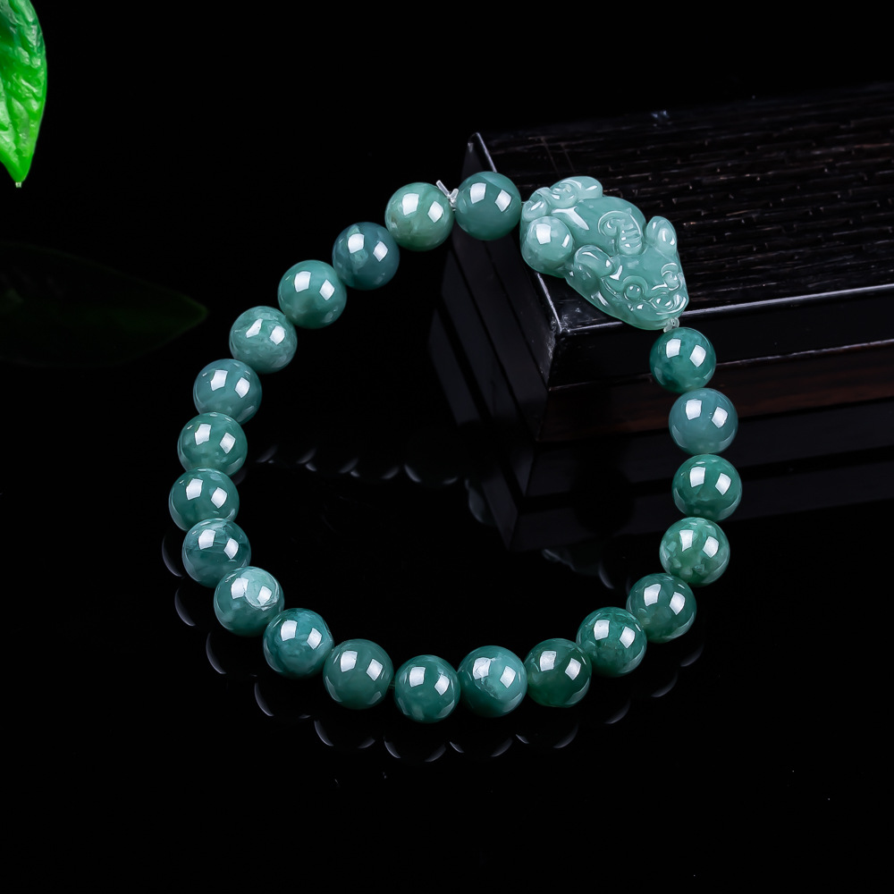 Jewelry & Watches Store - Natural Burmese Jadeite Pixiu Bracelet Vintage