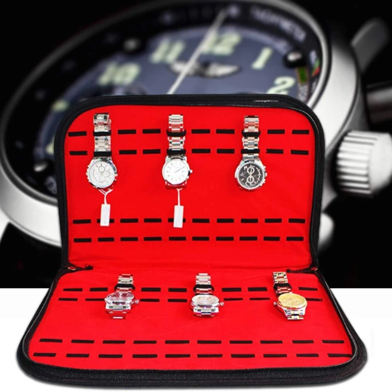 Jewelry And Watches Box - 20 Slots Watch Storage Bag Convenient