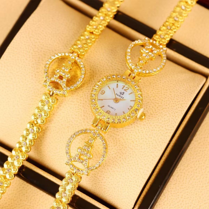 Jewelry Diamond Watches - 2pcs Luxury Diamond Bracelet Watches for