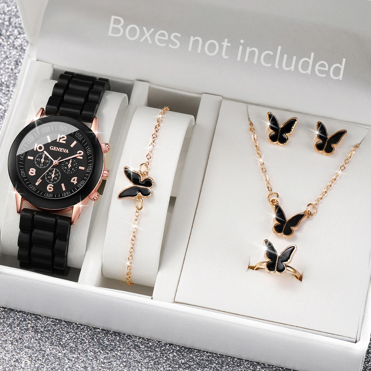 Jewelry Watches For Ladies - 5/6PCS Fashion Women Watches Casual Silicone