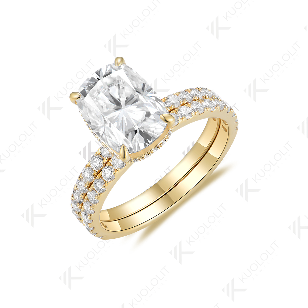 Moissanite Ring - Unbranded Women Elongated Cushion Cut Moissanite
