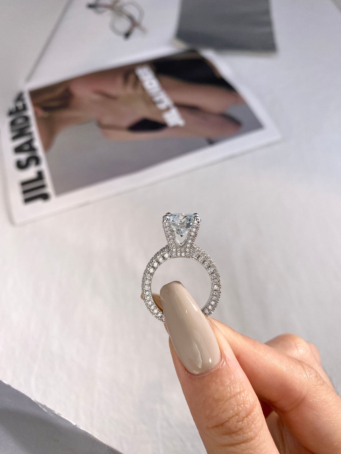 5 Carat Real Moissanite Diamon - Moissanite Ring 评论和价格