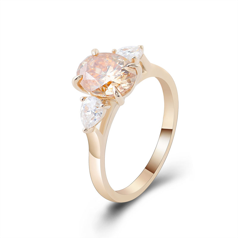Provence 10K Yellow Gold Three - Moissanite Ring 评论和价格