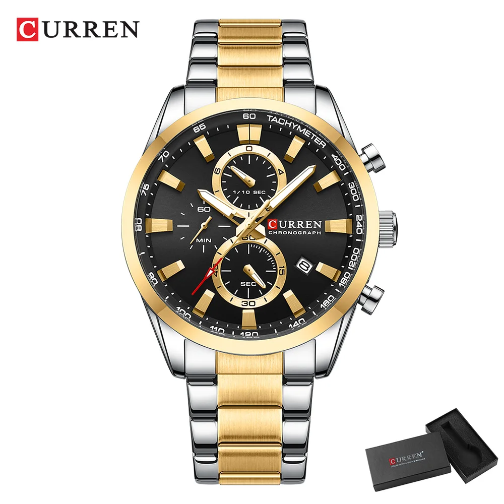 CURREN Casual Quartz Chrono Sp - Jewellery Watch 评论和价格