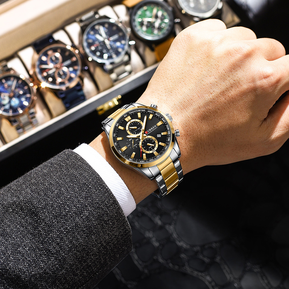 CURREN Casual Quartz Chrono Sp - Jewellery Watch 评论和价格