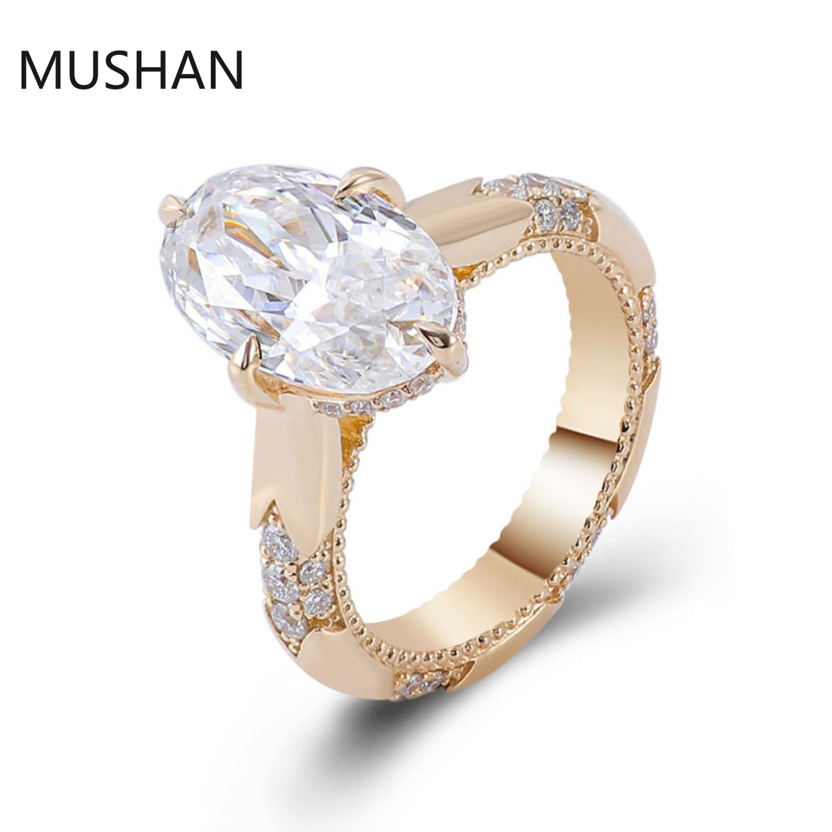 MUSHAN Luxury Custom 14K 18K G - Moissanite Ring 评论和价格