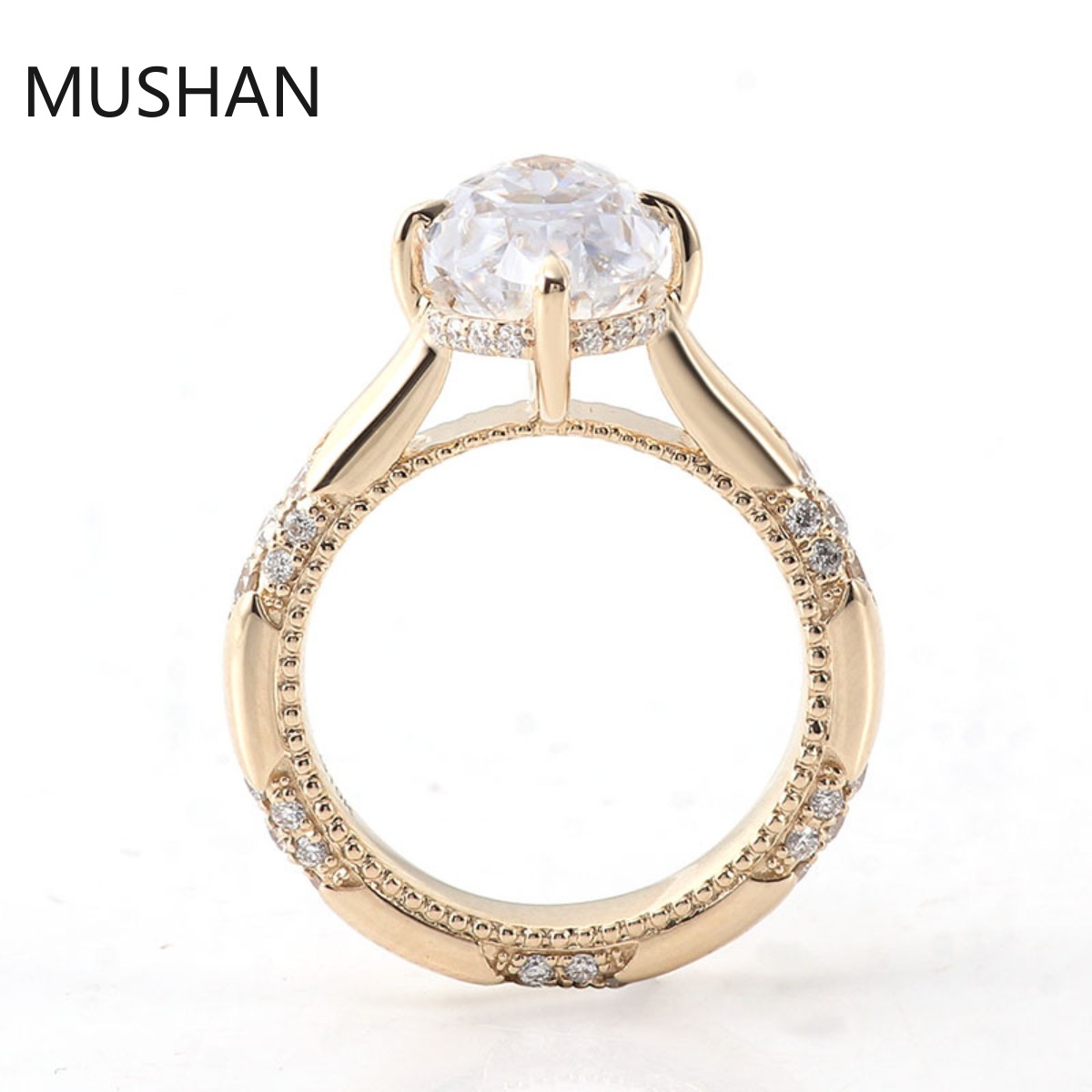 MUSHAN Luxury Custom 14K 18K G - Moissanite Ring 评论和价格