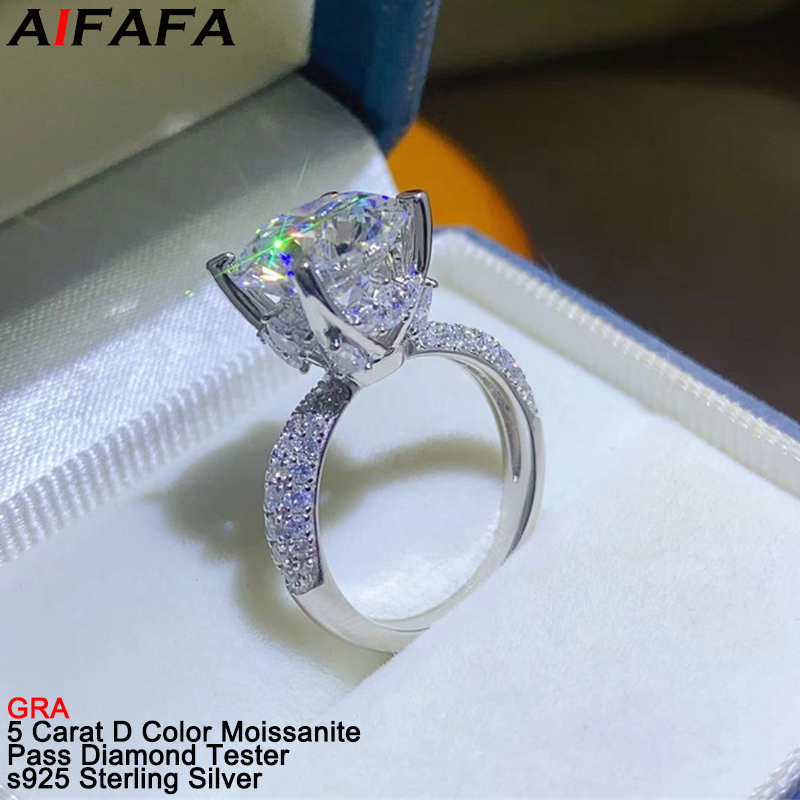 5 Carat D Color VVS1 Moissanit - Moissanite Ring 评论和价格