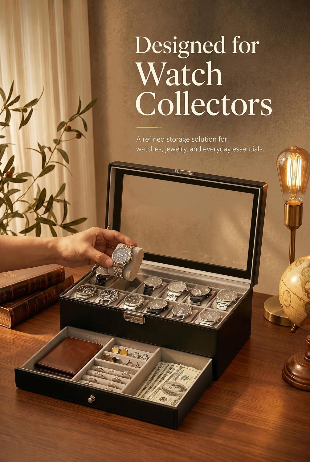Watch Box Organizer for Men Gi - Jewelry And Watches Box 评论和价格