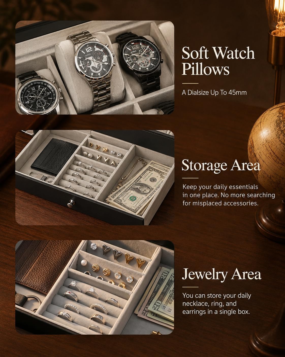 Watch Box Organizer for Men Gi - Jewelry And Watches Box 评论和价格