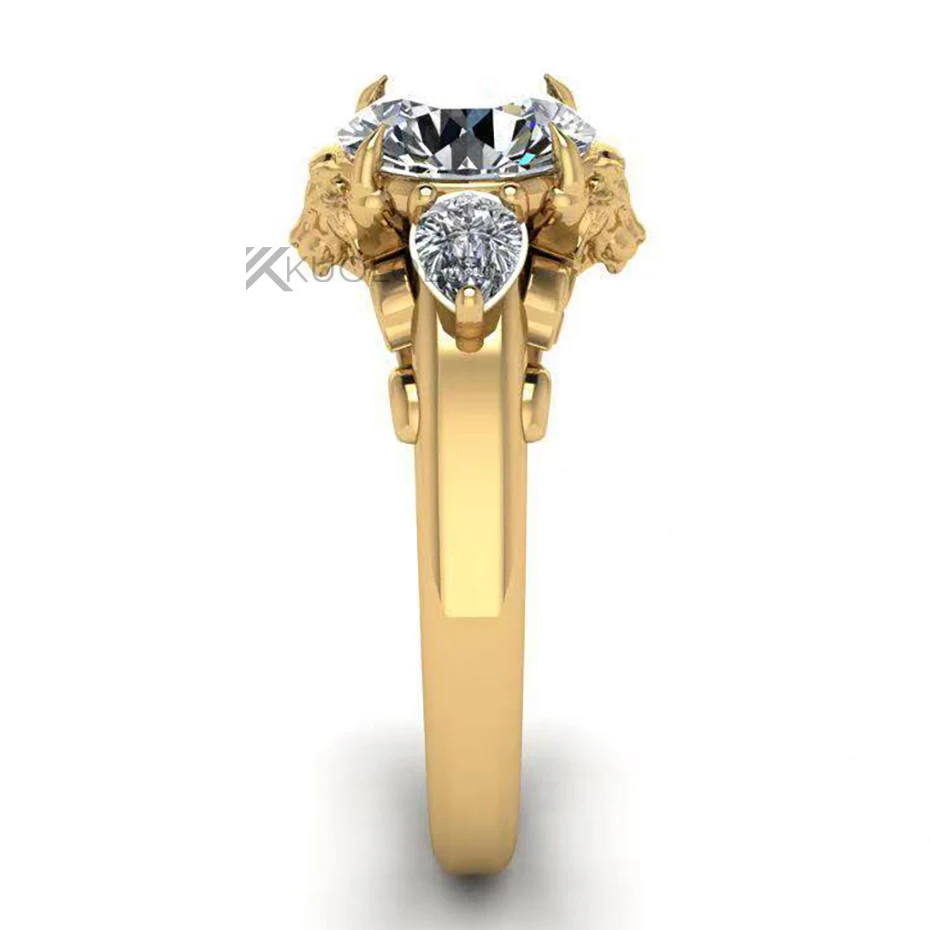7.5MM Round D VVS1 Lion Solita - Moissanite Ring 评论和价格