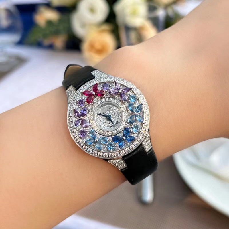 Luxury Colorful Women's Watch  - Jewels In Quartz Watches 评论和价格