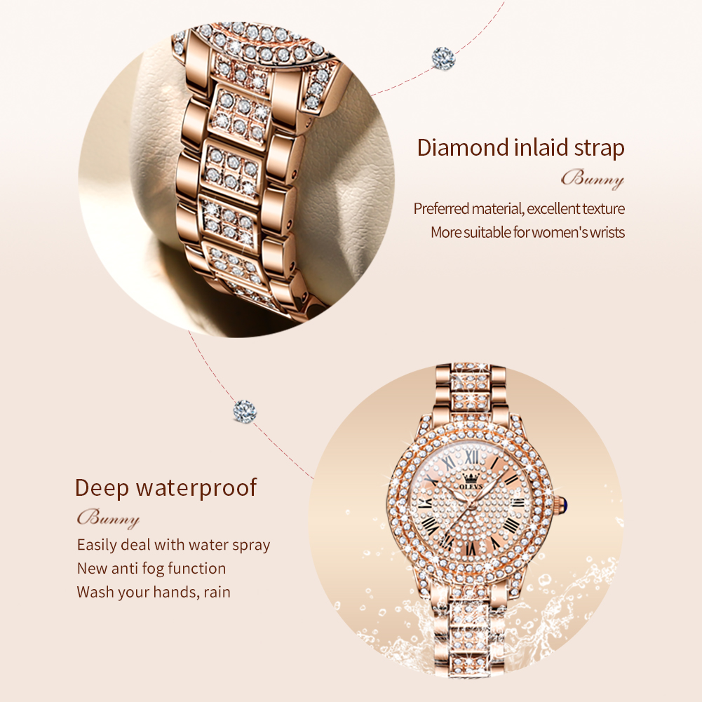 OLEVS 9943 Luxury All Diamond  - Jewelry Diamond Watches 评论和价格