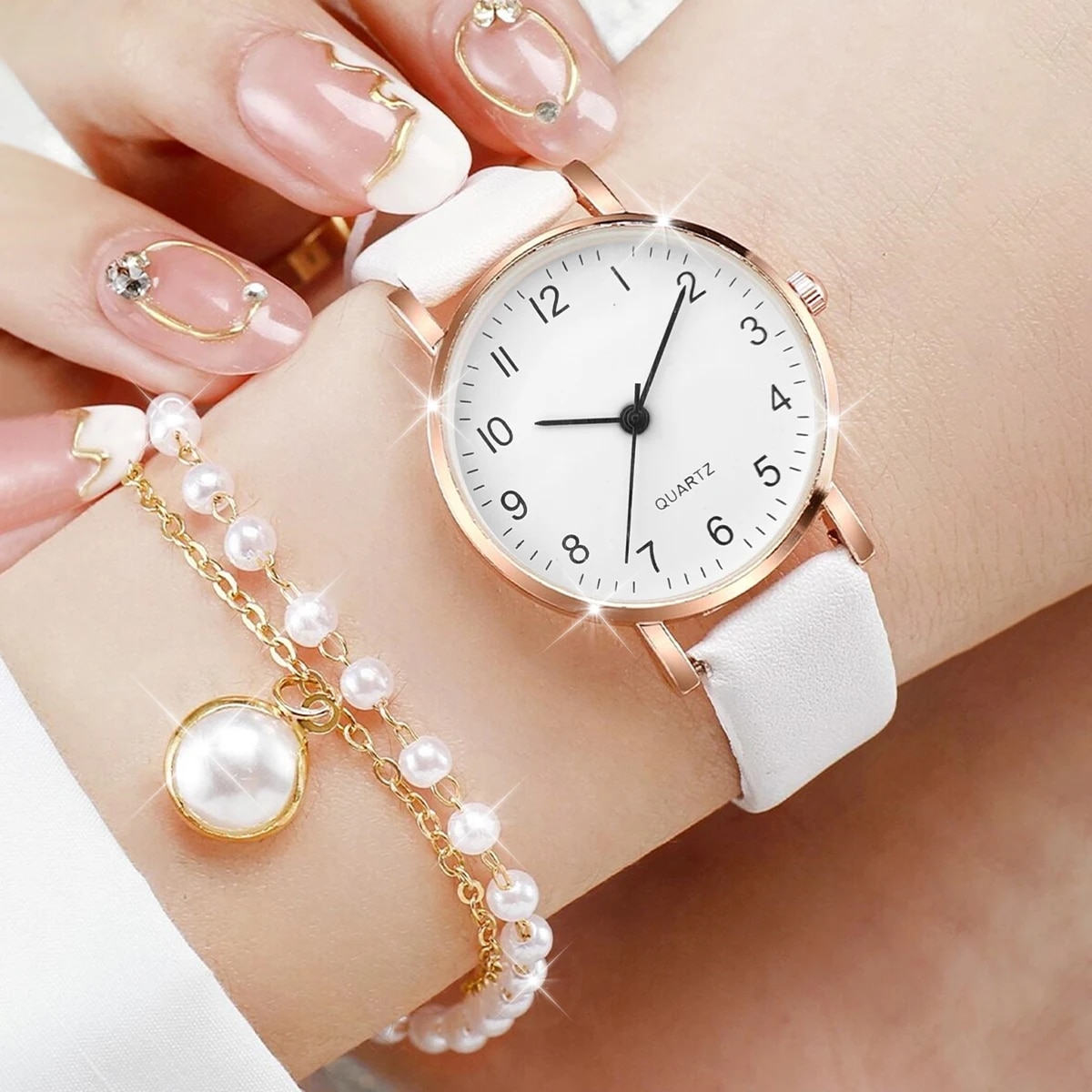 Women Rose Gold Pearl Jewelry  - Jewelry Watches For Ladies 评论和价格