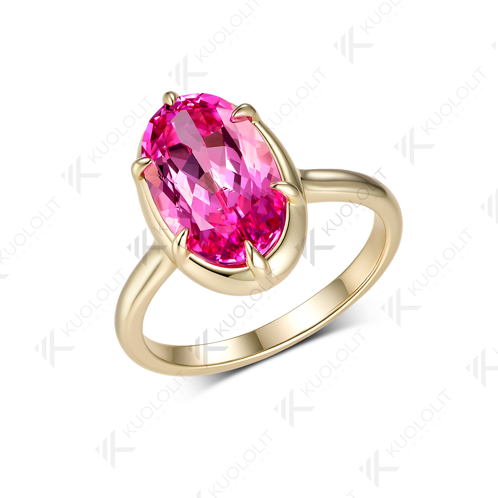 5.5CT Pear Cut Lab‑Grown Pink  - Moissanite Ring 评论和价格