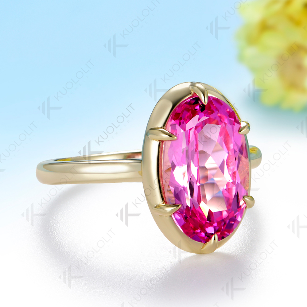 5.5CT Pear Cut Lab‑Grown Pink  - Moissanite Ring 评论和价格