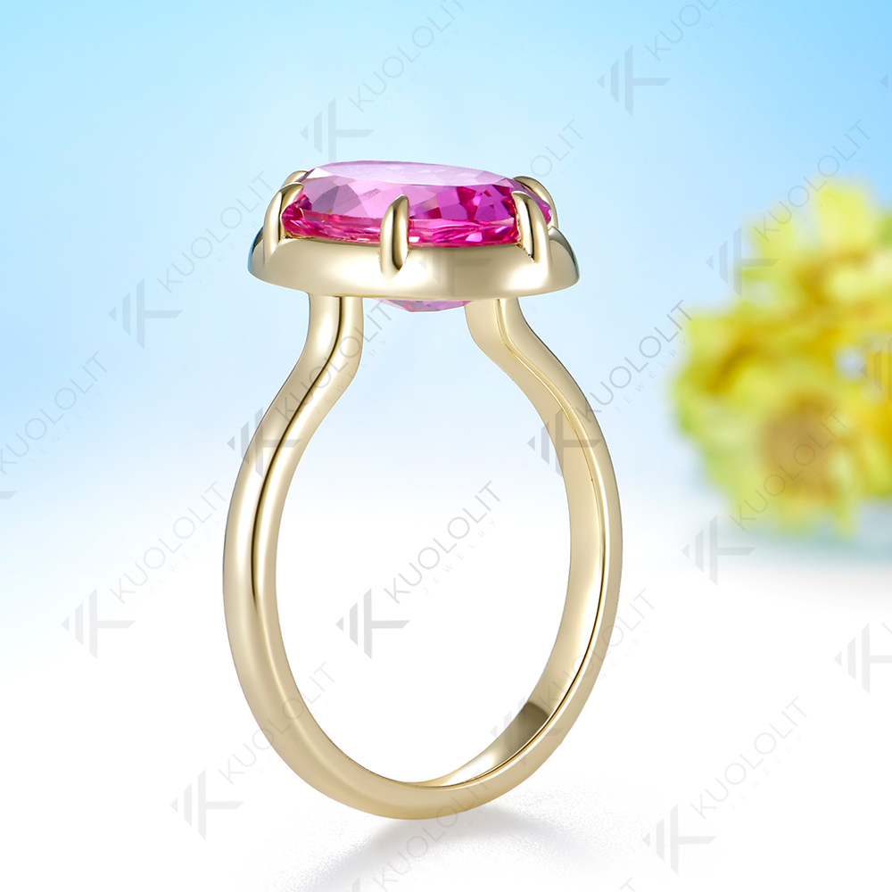 5.5CT Pear Cut Lab‑Grown Pink  - Moissanite Ring 评论和价格
